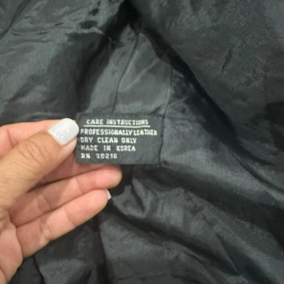 Vintage Otello Pelle Bomber Jacket Womens Size Medium Gray Wool Blend Mock Coat - Picture 15 of 15